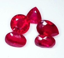 Echter Rubin Mix Form facettiert zertifiziert 5 Stck. 30,12 Ct Edelstein Groß...