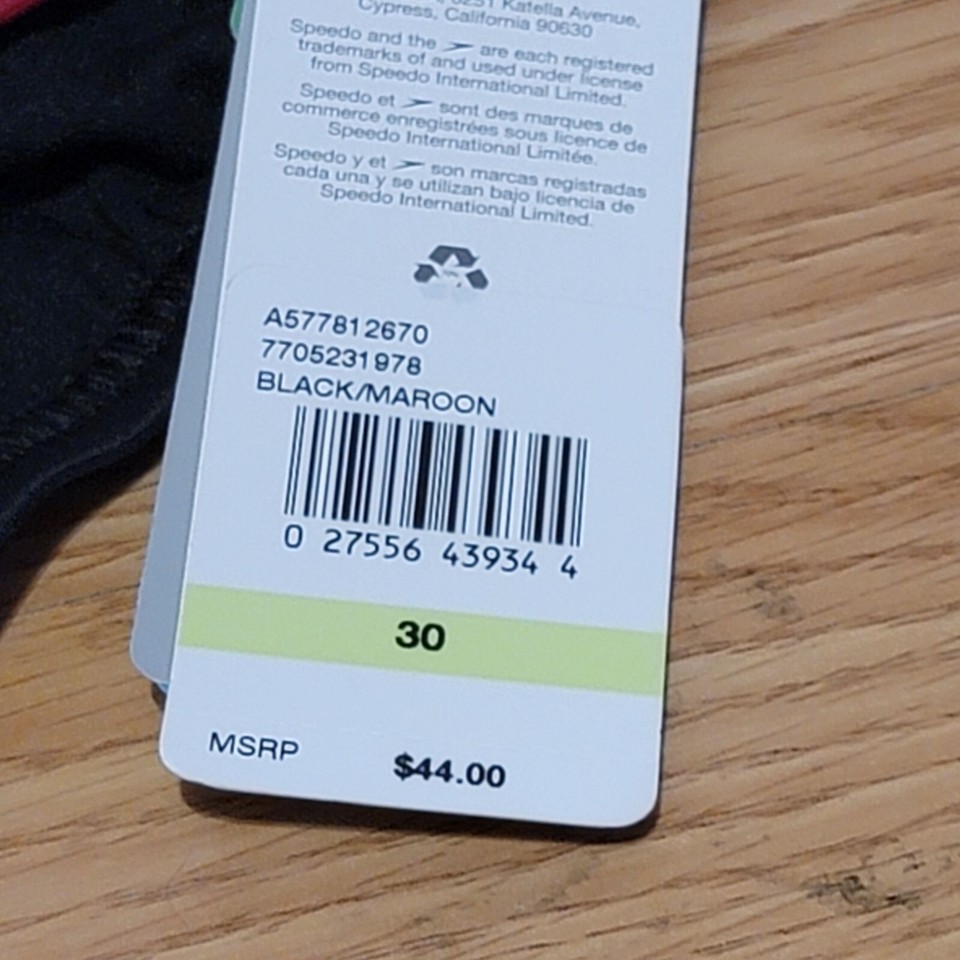 Speedo Mens Swim Briefs Size 30 Black Maroon Nylon Spandex Medium eBay