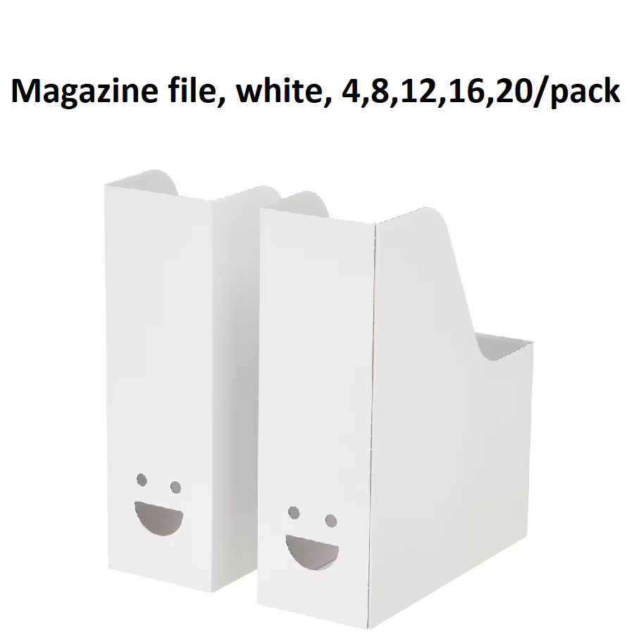 420 Pack IKEA FLUNS Magazine File white Holder Filing Storage Boxes
