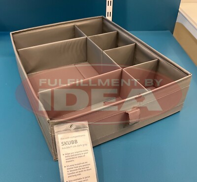 New IKEA SKUBB Gray Box 6 Compartments 44x34x11 cm (17 ¼x13 ½x4 ¼