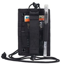 Tactical ID Card Holder Organizer Hook Loop Patch Badge Carrier Pouch
