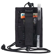 Tactical ID Card Holder Organizer Hook&Loop Patch Badge  Carrier Pouch