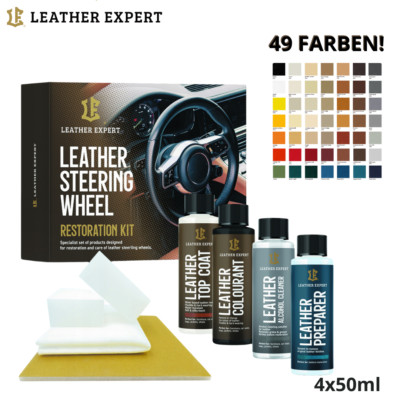 Leder Lenkrad Reparatur Set Lederfarbe Lack Audi BMW Mercedes Volvo 49 Farben