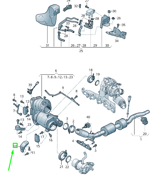 Support de filtre à particules diesel Volkswagen Arteon 3H7 05L131645Q
