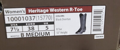 Ariat Western Boots Womens 7.5 Heritage Western R-Toe~NEW~10001037