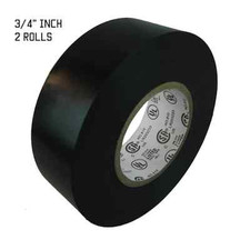TapesSupply 2 Rolls Black Electrical Tape 3/4" x 60 ft