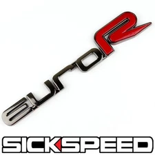 CHROME/RED METAL EURO R ENGINE RACE MOTOR SWAP EMBLEM BADGE FOR TRUNK HOOD DOOR