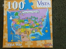 USA 50 STATE MAP 100 PIECE THE UNITED STATES OF AMERICA EDUCATIONAL PUZZLE