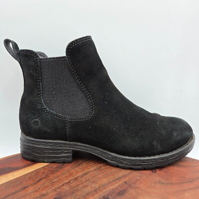 Born Cove Chelsea Boots Women's 6M Black Suede Leather