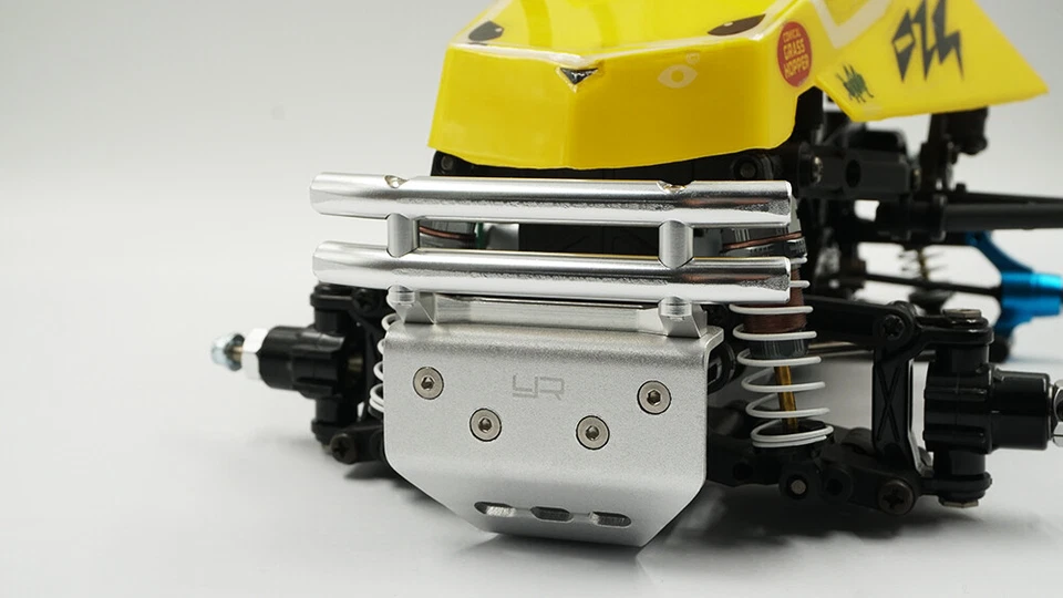 Para-choque dianteiro Yeah Racing TAWR-027SV Alum Skid Tamiya Wild Willy 2 WR02/CB prata - Imagem 3 de 3