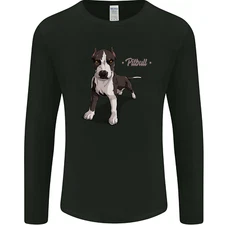 A Pitbull Dog Illustration Mens Long Sleeve T-Shirt