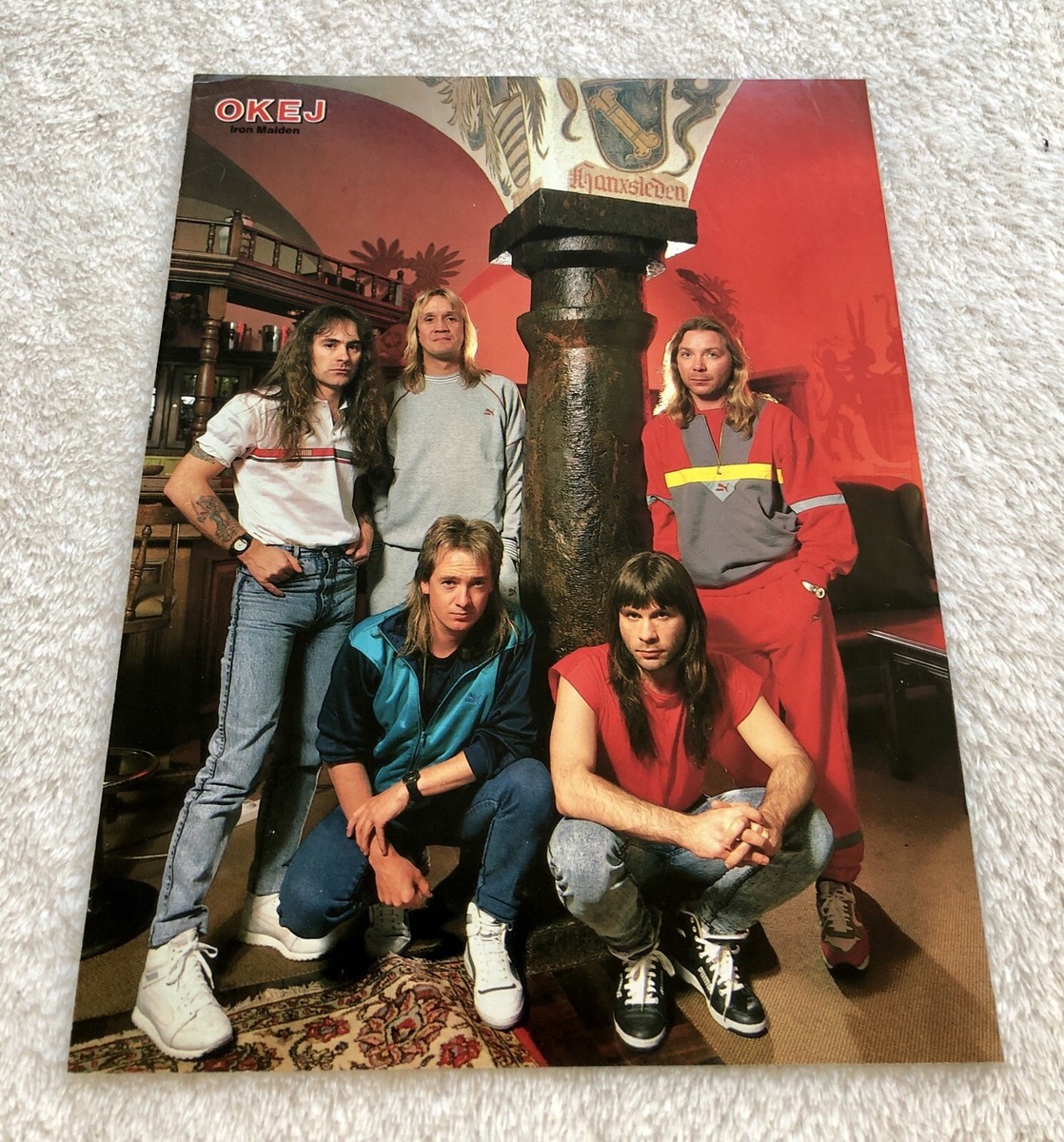 IRON MAIDEN 1987 Dickinson Clipping Poster Swedish Music magazine