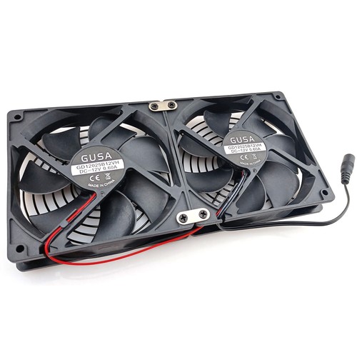 Dual Lüfter 240 mm Kühler Drehzahlregelung 3V-12V 3A 1800RPM Kühlluft Abgas Rahmen - Bild 9 von 12