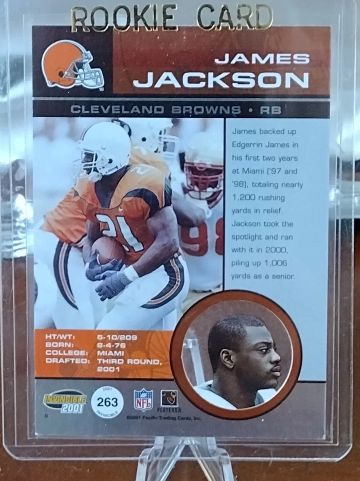 2001 Pacific Invincible - #263 James Jackson /299 (RC) - Image 3 of 3