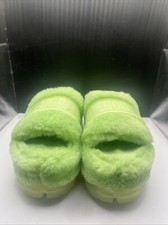 UGG FLUFFITA PLUSH PLATFORM SLIDE SLIPPER PARAKEET GREEN SZ 7 MSRP 130