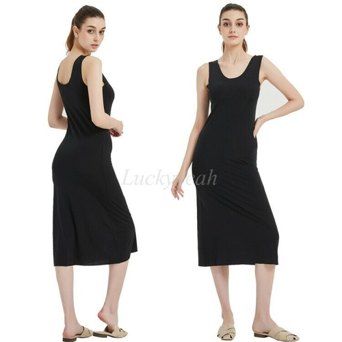 Lady Full Slips Under Dress Slip AntiStatic Tank Long Midi Dress eBay