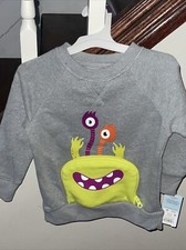 Cat  Jack Toddler Boy's Size 2T Pocket Tummy Monster Fleece Sweatshirt