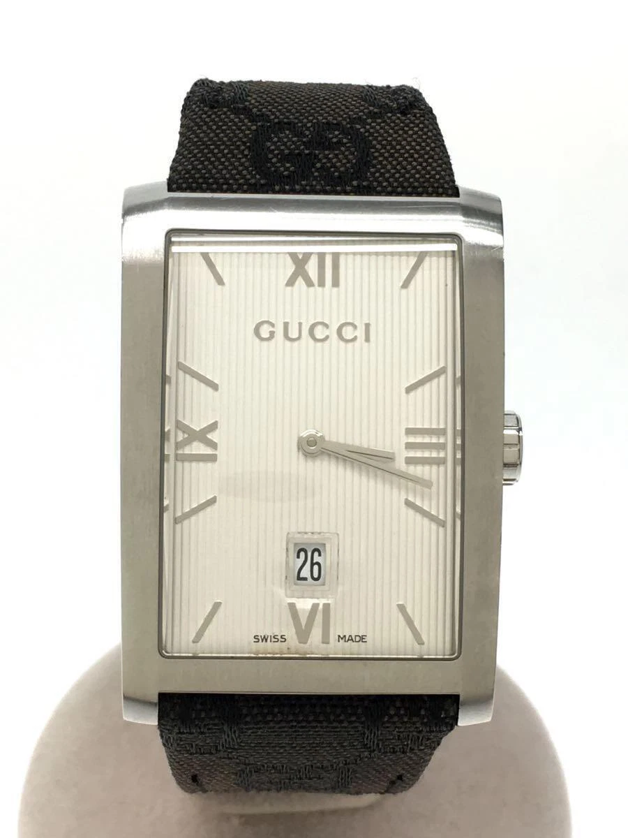 Gucci 8600M Watch Men's Square Made White Vintage Quartz