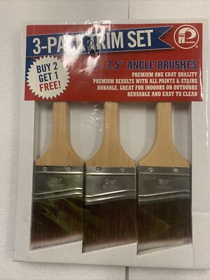Premier 3-pack Trim Brush Set 2.5 ,angle Brush,premium one coat quality