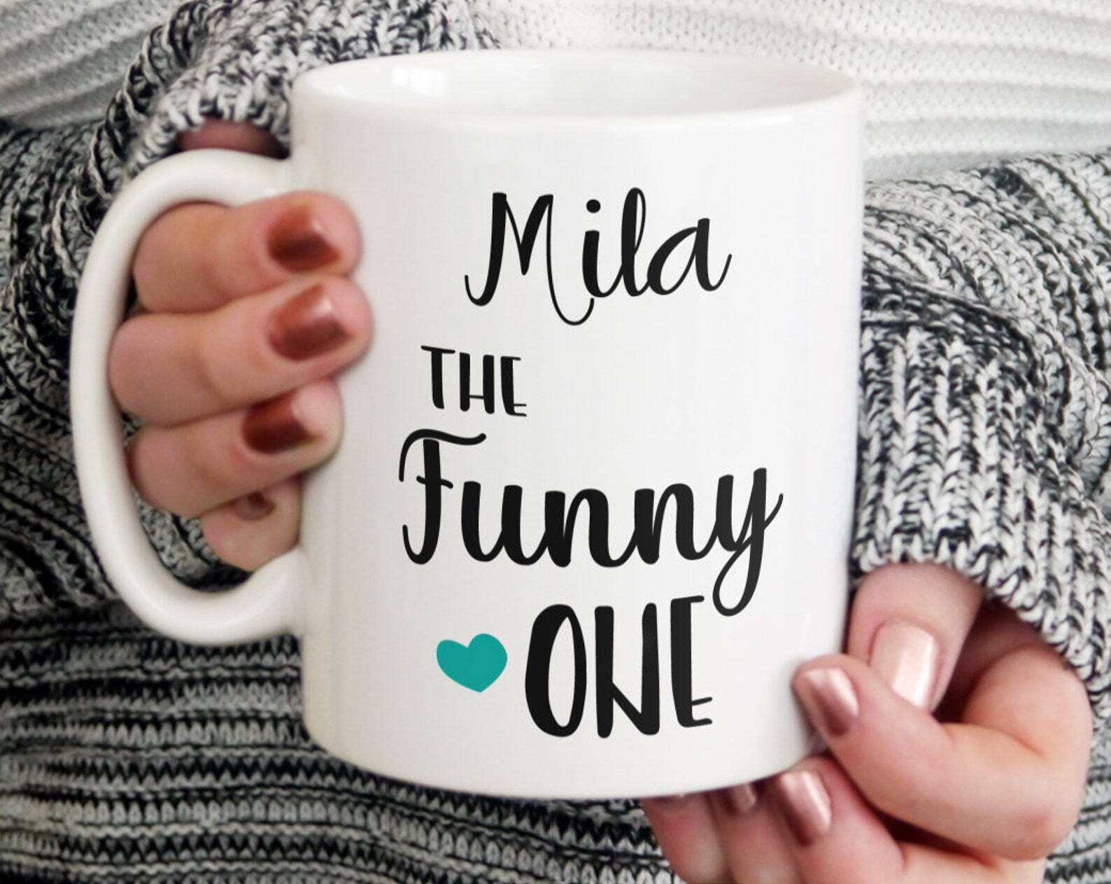 Personalised The Funny One Heart Design Mug Gift For Her Gift For Him