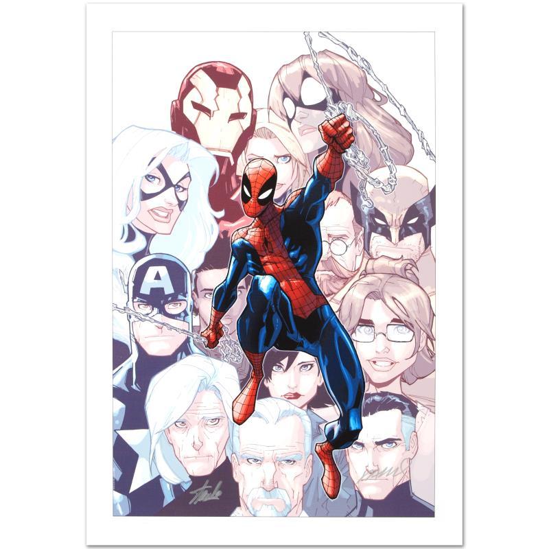 STAN LEE signed SPIDER-MAN Marvel ORIGINAL COMIC Artworks CANVAS Humberto Ramos Comic Art