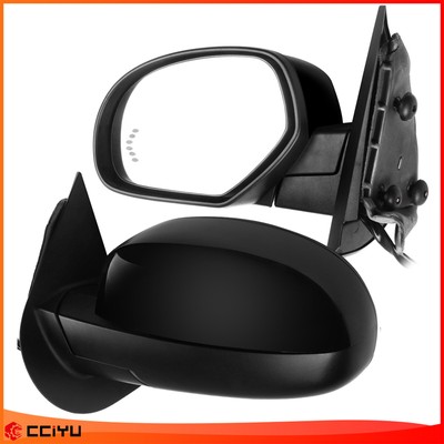 Pair Black Power HeatedMemory Mirrors Arrow Signal Light Fits 07-13 Chevy GMC