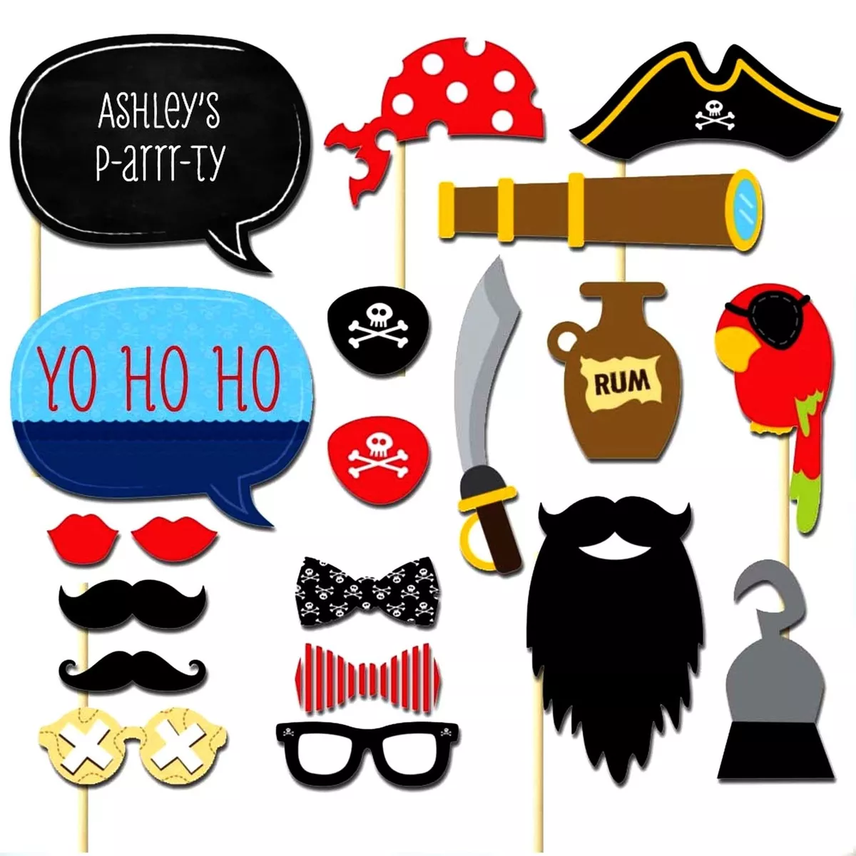 20 Pirate Party Photo Booth Props Birthday Party Games Halloween