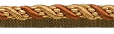 Copper Bronze Gold 7/16" Decorative Lip Cord English Toffee [By The Yard]