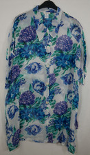 GORGEOUS Long Viscose Blouse Floral Elegant Spring Summer Size 48/50 Excellent!