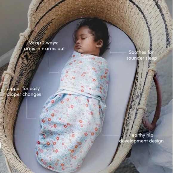 Paquete de 3 envolturas de envolturas de cuento de hadas Aden & Anais paquete saco de dormir 0-3 meses Foto 2 de 4