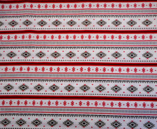 Southwest Fabric 1 Yard Red White Gray Black Tribal Aztec Blanket Stripe Cotton
