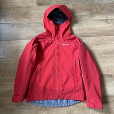 Montane Women Goretex Waterproof Shell Jacket Size 8 Xs Red Hooded