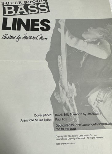 Bass Lines-Super Groups-Play It Like It Is-Tabs Notes -Milton Okun-Cherry Lane - Picture 2 of 6
