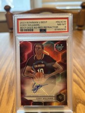 2023 Bowman U Best Cody Williams Best 2023 Auto Red Refractor 10/10 Jersey Match