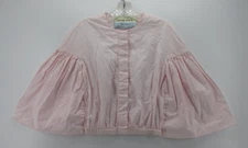 Tish Cox Top Women XS Pink Crop Blouse Kimono Sleeve Button Up Boxy Pleated