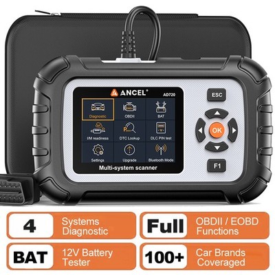 ANCEL AD720 OBD2 Engine Scanner ABS SRS Transmission Diagnostic Tool Code Reader