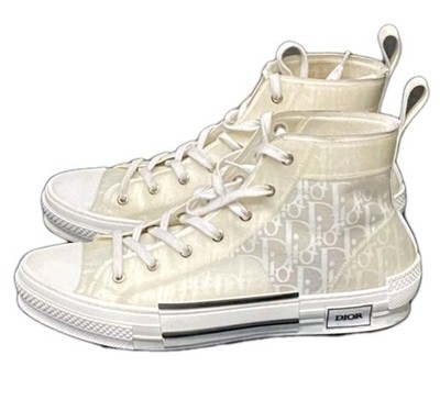 DIOR B23 League High-Top Sneaker White and Cream Dior Canvas EU 42 US Men's Sz 9