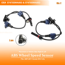 For 2007-2011 Honda Cr-v 2.4l Abs Sensor Oem Rear Left Right Pair 57475swa003