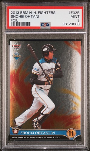 2013 BBM HOKKAIDO NIPPON HAM FIGHTERS FOIL #F02B SHOHEI OHTANI PSA 9