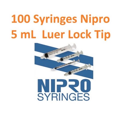 Nipro 5mL Syringe General Purpose Sterile Syringe 5 mL / 5CC Luer Lock 100/Box