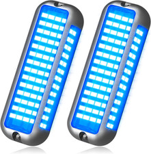 BS4 Marine LED Underwater Boat Lights 2 X 3000LM 84LED 180 Blue 10V-36V 316 S