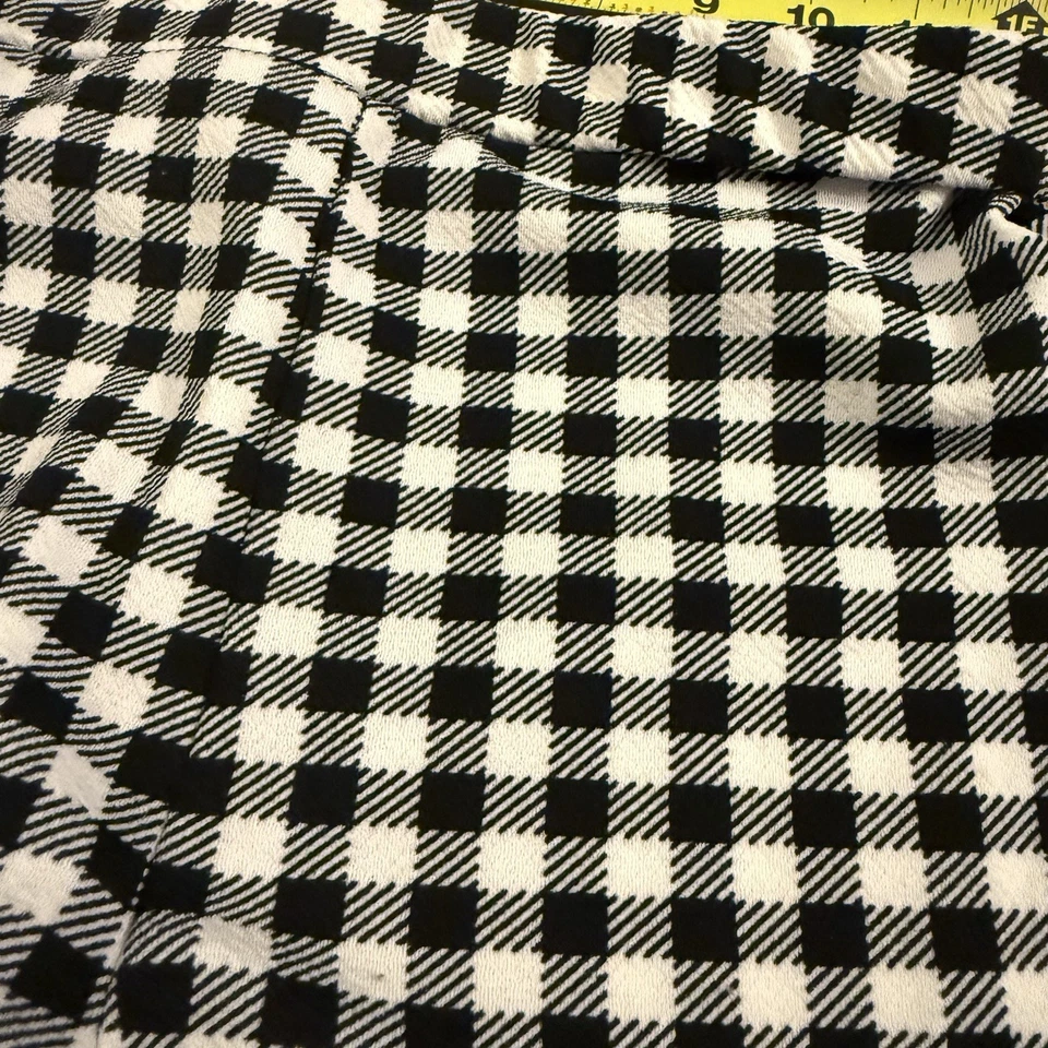 2 x Pairs of Flared Leggings Checker Gingham + Psychedelic Hippie Style - Image 3 of 4