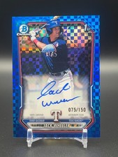 2026 Bowman Jack Wheeler Chrome 1st #CPA-JWH Auto Blue X-Fractor /150 Rangers