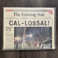 September 7, 1995 The Evening Sun Complete Newspaper Cal-Lossal! Ca Ripken Jr