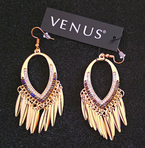 Authentic Teardrops Of Venus Dangle Earrings In Radiant Gold And Crystalline Light