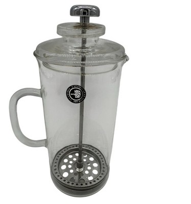 Catamount Glass Stainless Steel French Press Coffee & Tea Maker Clear Glassware