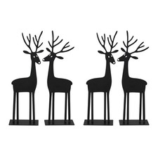 4tlg. Hirsch ERIK schwarz aus Metall Hirschfigur H25,5cm Deko Weihnachten modern