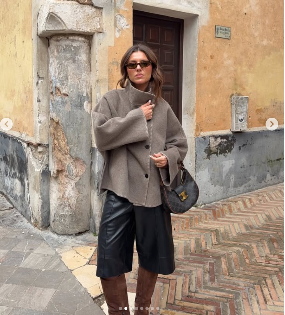 ZARA NEW WOMAN WOOL BLEND TOPSTITCHED JACKET ZW COLL BROWN TAUPE
