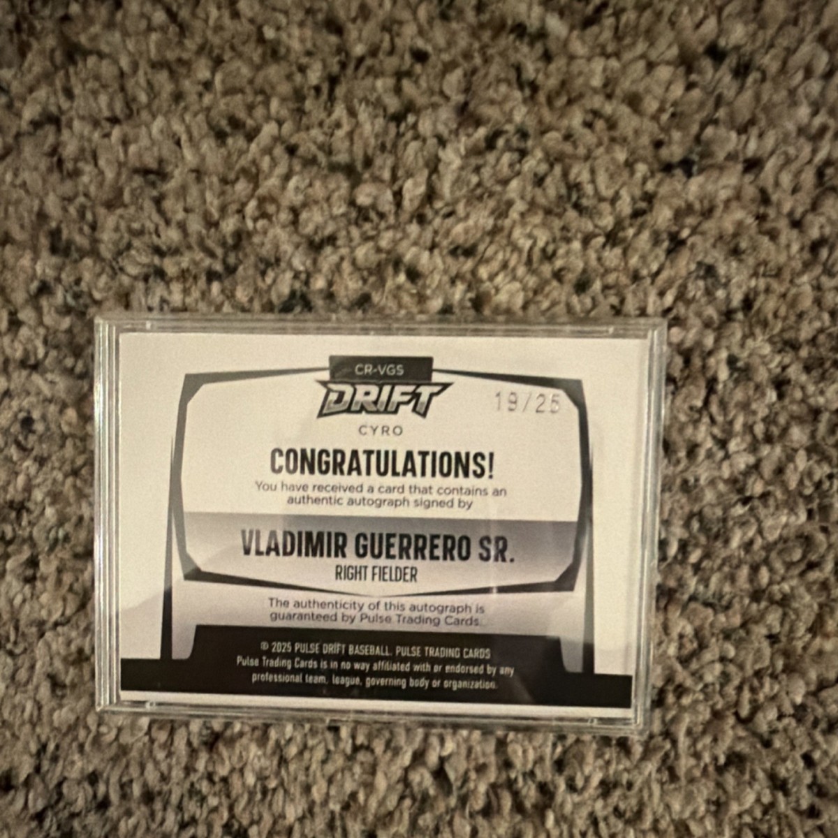Pulse 2025 Drift CYRO Vladimir Guerrero Sr. Autograph Insert