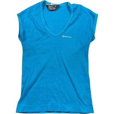 Riv Gosh 90 s Acapulco Blue V-Neck Baby Tee